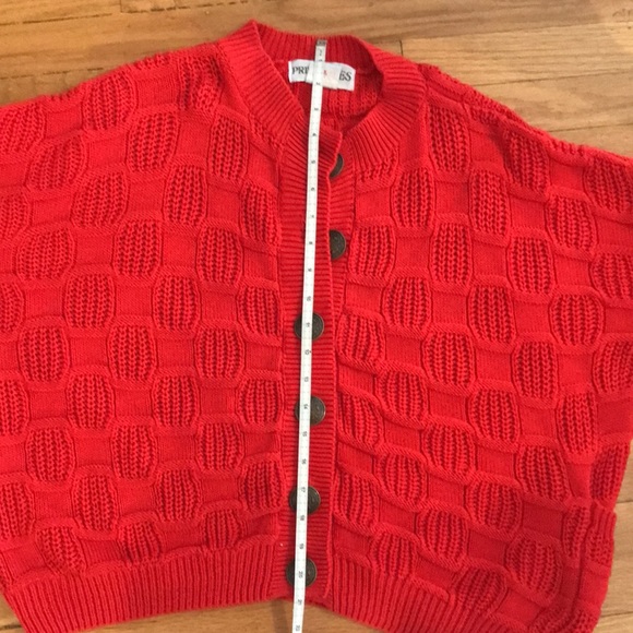 Retro 80’s cable knit cardigan 💯 cotton orange cropped mint condition - Picture 8 of 13